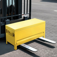 Garvee 48"x20"x20" Industrial Steel Truck Toolbox with Drawer, Lockable, Recessed Handles, Hydraulic Slow-Close Lid, Forklift Ready, Waterproof Heavy Duty Storage for Pickup Beds & Trailers, Yellow