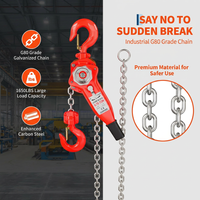 Garvee Industrial-Grade 1650 Lb Manual Lever Chain Hoist With Heavy Duty Hooks For Garage Factory Dock Workshop Use 10ft Lift