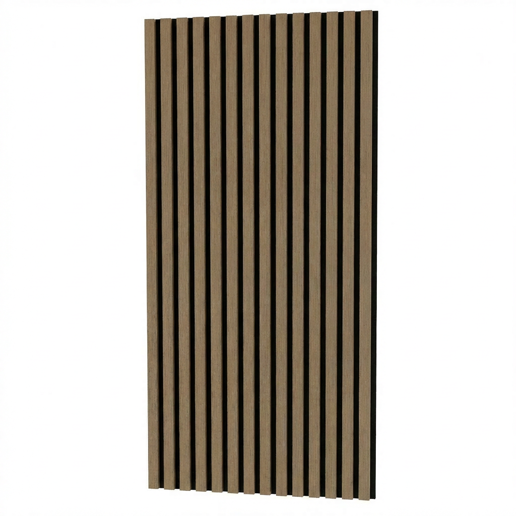 Garvee Set of 2 Modern 3D Fluted Acoustic Wood Slat Wall Panels 47.2" x 23.6" Soundproof Decorative Panels for Home Theater, Office, Studio and Interior Walls, Walnut