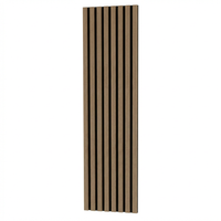 Garvee Set of 4 Modern 3D Fluted Acoustic Wood Slat Wall Panels 47.2" x 11.8" Soundproof Decorative Panels for Home Theater, Office, Studio and Interior Walls, Walnut