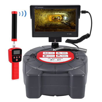 Garvee Sewer Inspection Camera with 512Hz Locator, 165ft Self-Leveling Snake Camera, 9" Touch HD Screen, DVR, Adjustable LEDs, 16GB SD Card, IP68 Waterproof for Sewer and Drainage Pipes - 165ft