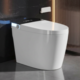 Garvee Luxury Smart Toilet with Bidet, Auto Open/Close Lid, Tankless Flush, Instant Warm Water, Heated Seat, Warm Air Dryer, Touchless Flush, Night Light for Bathroom, Black & White - Black & White