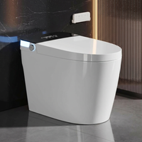 Garvee Luxury Smart Toilet with Bidet, Auto Open/Close Lid, Tankless Flush, Instant Warm Water, Heated Seat, Warm Air Dryer, Touchless Flush, Night Light for Bathroom, Black & White