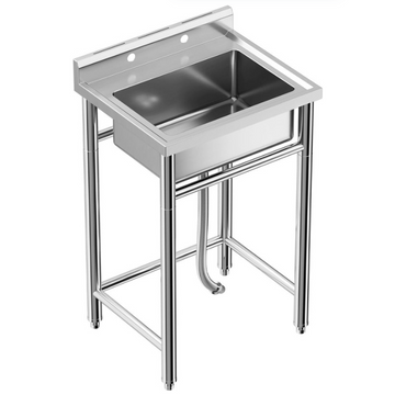 Garvee Utility Sink,24"D x 28"W x 40"H Independent Sink Without Faucet,Adjustable Support Feet,Stainless Steel Sink with Hot & Cold Hoses,Stainless Steel Sink Suitable For Kitchen And Restaurant Use