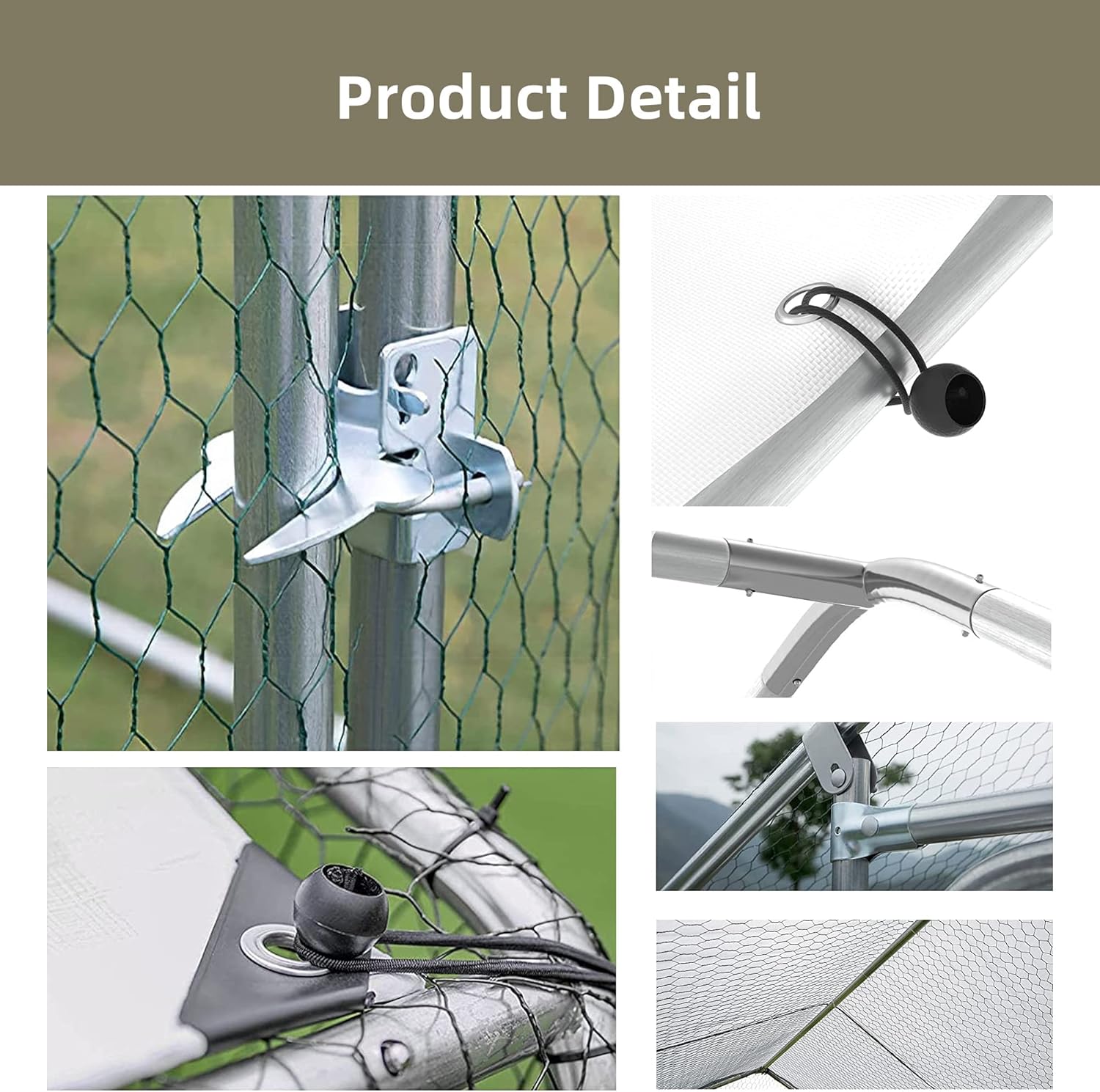 Garvee Chicken Coop, Large Metal Chicken Coop Run for Yard Outdoor Walk-in Hen House with Waterproof Cover, Farm Poultry Cage, Duck, Goose, Chicken, Rabbit (19.7x9.8ft)