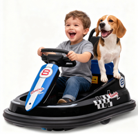 Garvee Ride - B Series: 6V Electric Ride-On with 360° Spin, 2 Speeds, Lights, Music, Horn, PP+Metal, Safety Belts, Anti-Collision Strip, Black for Kids 3-6