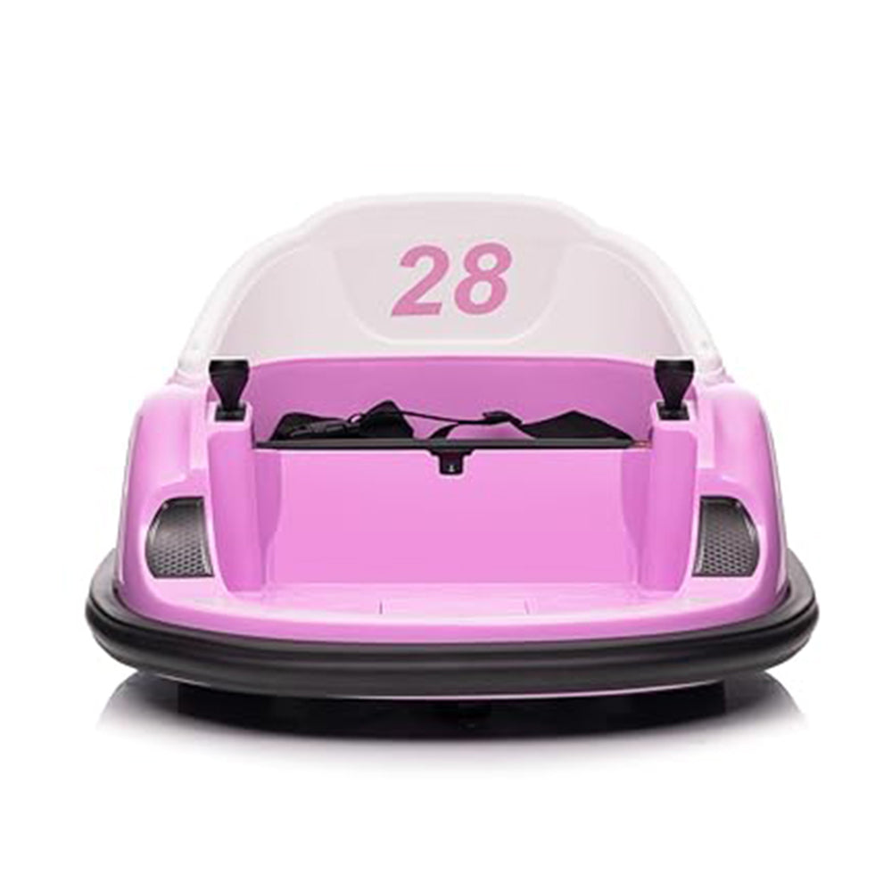 Garvee Ride - B Series: 12V Ride On Bumper Car for Kids Ride on Toy Gifts Toddlers Electric Bumping Car with Remote Control, Battery Display, 360 Degree Spin, LED Lights, Music, Pink