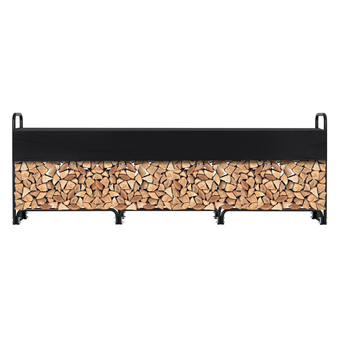GARVEE 12FT Firewood Rack Outdoor Firewood Rack Outdoor with Cover for Fireplace Wood Storage