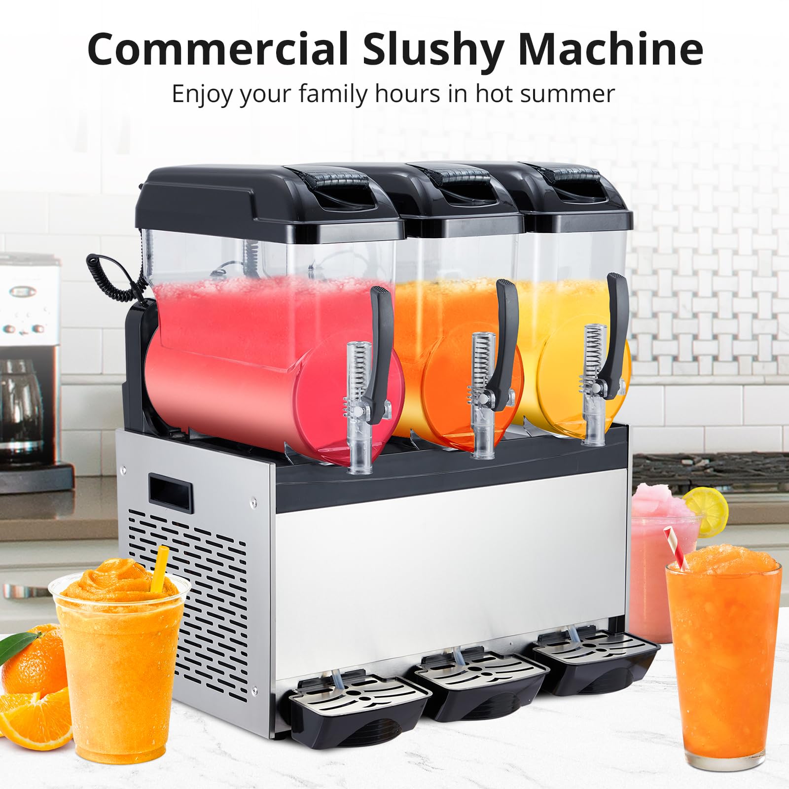 36L 860W Commercial Slushy Maker, Self-Clean, For Restaurants