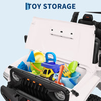 Garvee Ride - P Series: 24V Ride On Car, 4WD 2 Seater Kids' Electric Vehicle Truck with Remote Control, Adjustable Footwell Ride On Truck, 3 Speeds, Led Lights, Bluetooth, White