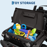 Garvee Ride - P Series: 24V Ride On Car, 4WD 2 Seater Kids' Electric Vehicle Truck with Remote Control, Adjustable Footwell Ride On Truck, 3 Speeds, Led Lights, Bluetooth, Black