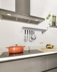 GARVEE Stainless Steel Wall Mount Shelf with Hooks Commercial Storage Shelves