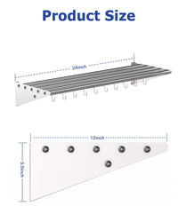 Commercial Stainless Steel Shelf with Hooks for Wall Mount - GARVEE