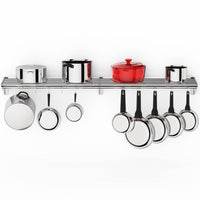GARVEE Stainless Steel Wall Mount Shelf with Hooks Commercial Storage Shelves