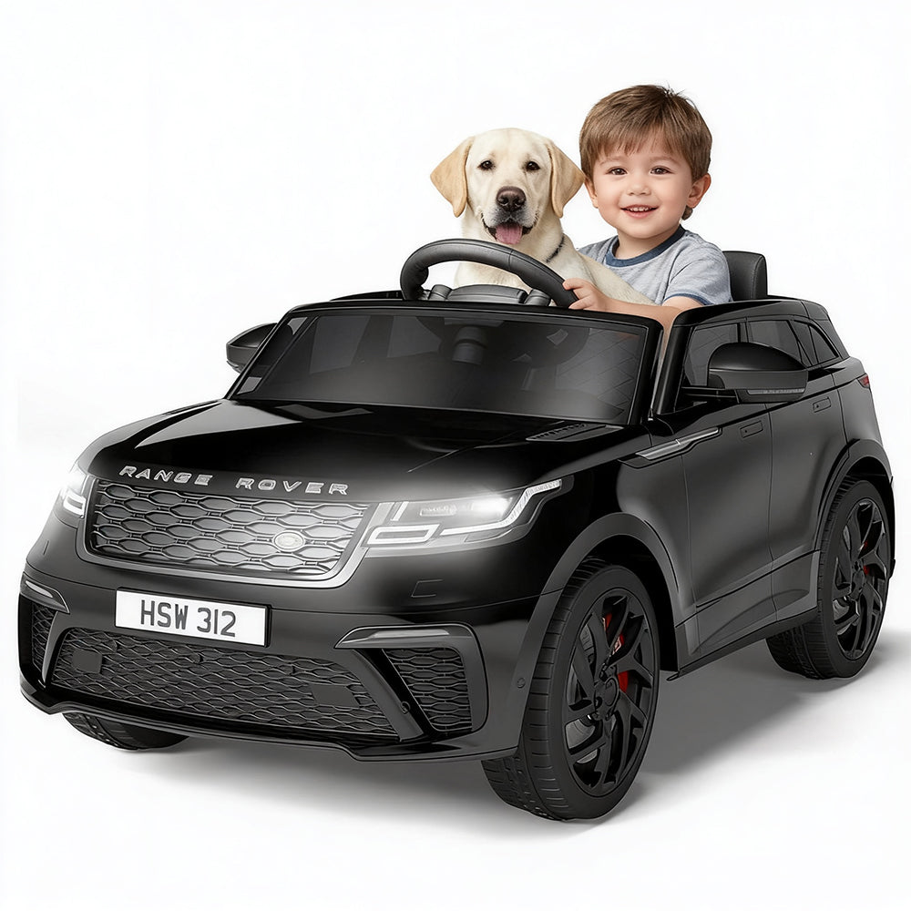 Garvee Ride - P Series: 3-8, 12V Licensed Land Rover Ride Electric Car for Kids with Parent Remote Control, MP3 Player, Rocking, Pull Rod - Black