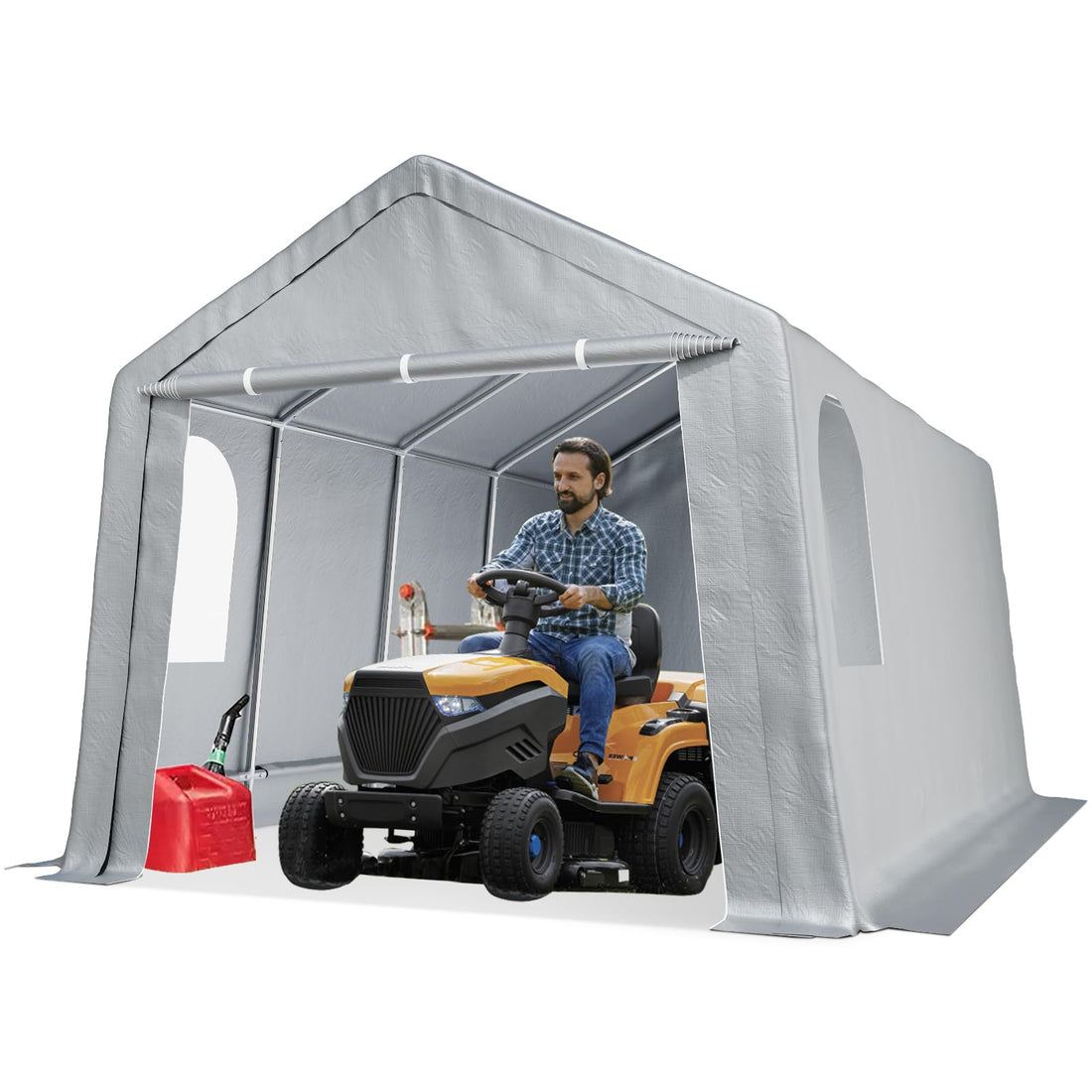 13x20FT Heavy Duty Outdoor Storage Shelter, Waterproof, Grey