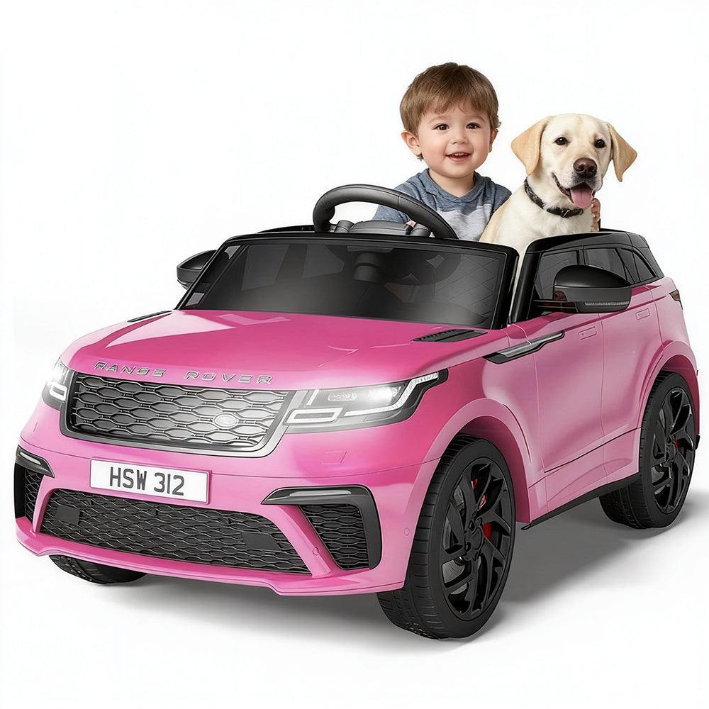 Garvee Ride - P Series: 3-8, 12V Licensed Land Rover Ride Electric Car for Kids with Parent Remote Control, MP3 Player, Rocking, Pull Rod - Pink