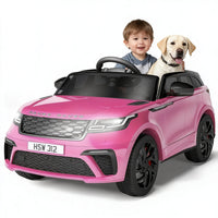 Garvee Ride - P Series: 3-8, 12V Licensed Land Rover Ride Electric Car for Kids with Parent Remote Control, MP3 Player, Rocking, Pull Rod - Pink