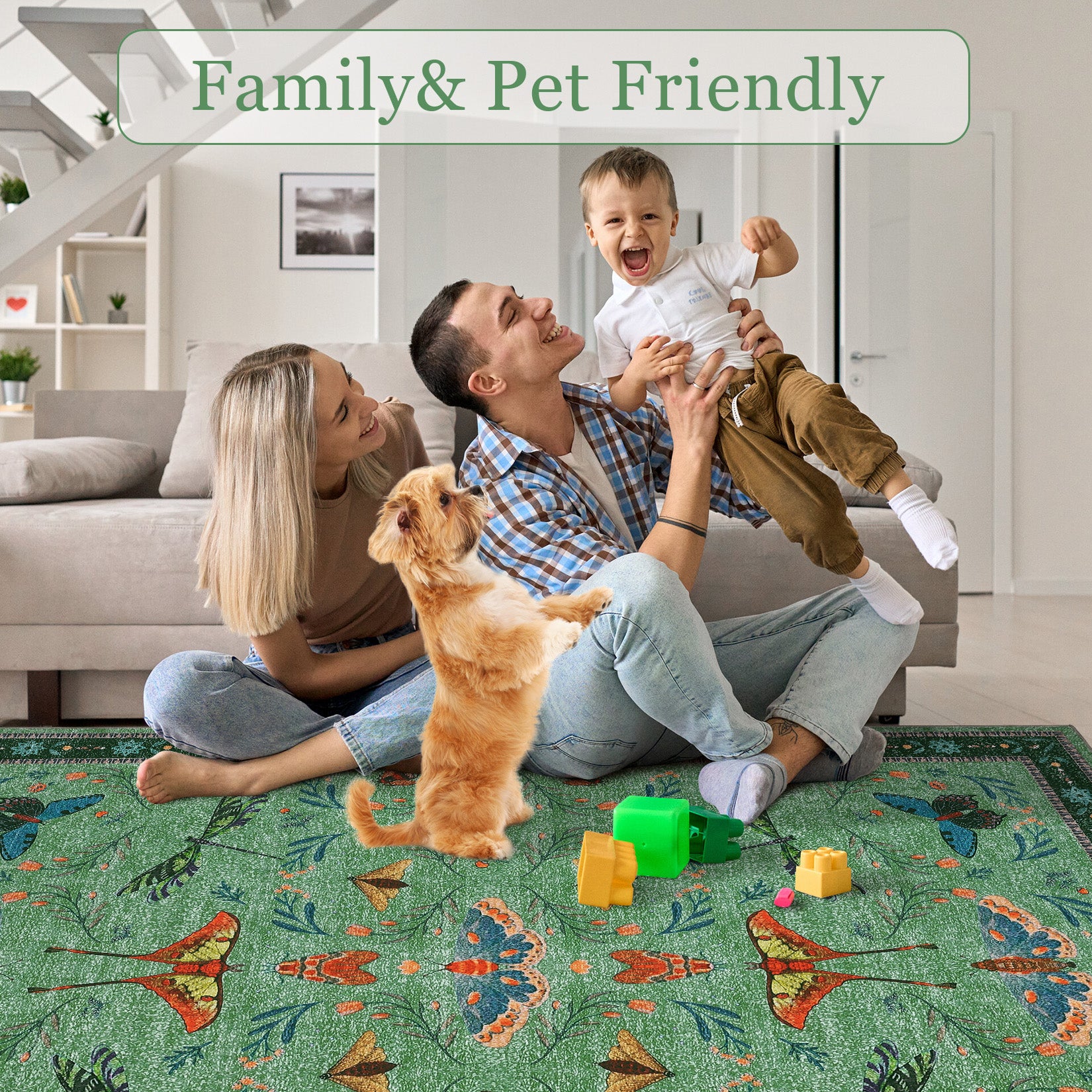 Garvee Insect Washable Soft Area Rugs for Living Room Bedroom Ultra-Thin Non Slip Dining Room Stain Resistant Rug Large Carpet for Office Nursery Bedroom