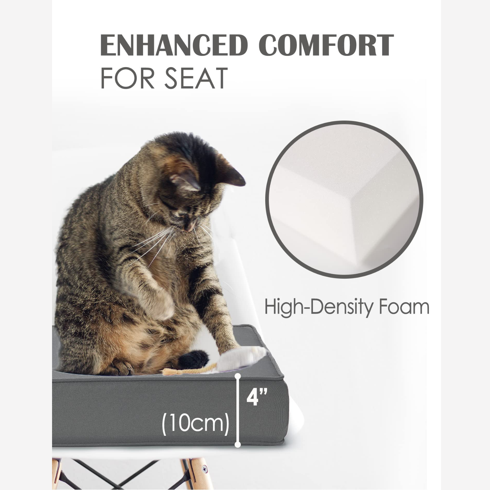 Garvee Set of 2 19x19x4 Inch Patio Chair Cushion for Outdoor Furniture, Waterproof Outdoor Seat Cushions for Patio Furniture, Garden Sofa Couch Chair Cushions with Ties, Dark Gray