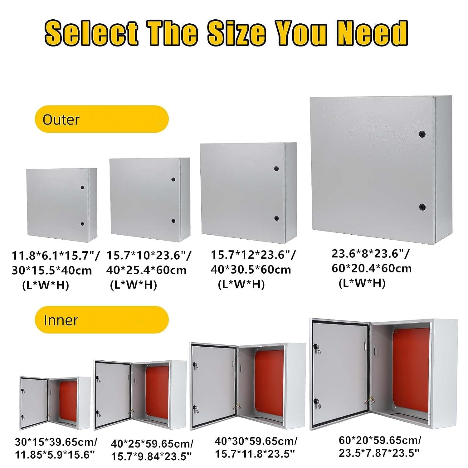Steel Electrical Box, IP66, Lockable, for Outdoor/Indoor Safety