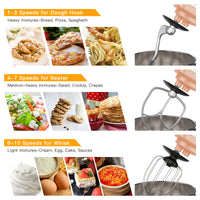 Garvee Stand Mixer, 7.5QT Capacity 10 speed Settings Electric Kitchen Mixer For Baking 660 W Food Mixer With Dough Hook, Beater And Splash Guard Champagne Gold