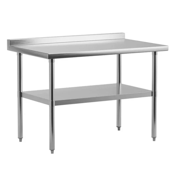 GARVEE 36"L x 24"W x 34"H Stainless Steel Work Table with Backsplash - NSF Certified, Heavy-Duty Table with Undershelf for Home, Restaurant, and Hotel Use