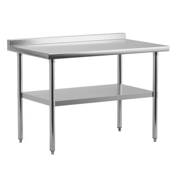 GARVEE 36"L x 24"W x 34"H Stainless Steel Work Table with Backsplash - NSF Certified, Heavy-Duty Table with Undershelf for Home, Restaurant, and Hotel Use