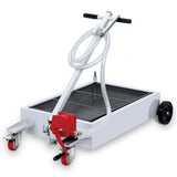 Garvee Hand Pump & Hose Oil Drain Pan with 15 Gal Low Profile & 8 Ft Hose - Silver - Silver-Manual
