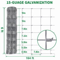Garvee 6' x 164' 15 Gauge Livestock Fence, Hot Dip Galvanized Hinge Knot Woven Wire Field Fence, 12 Horizontal Wires