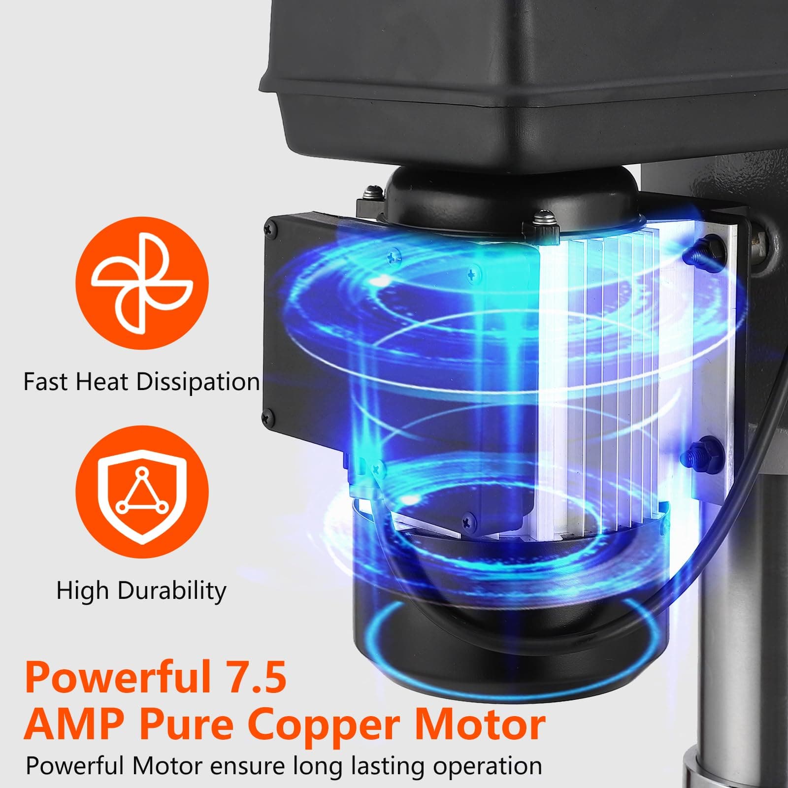 15 Inch Benchtop Drill Press, 7.5 Amp 120V Pure Copper Motor