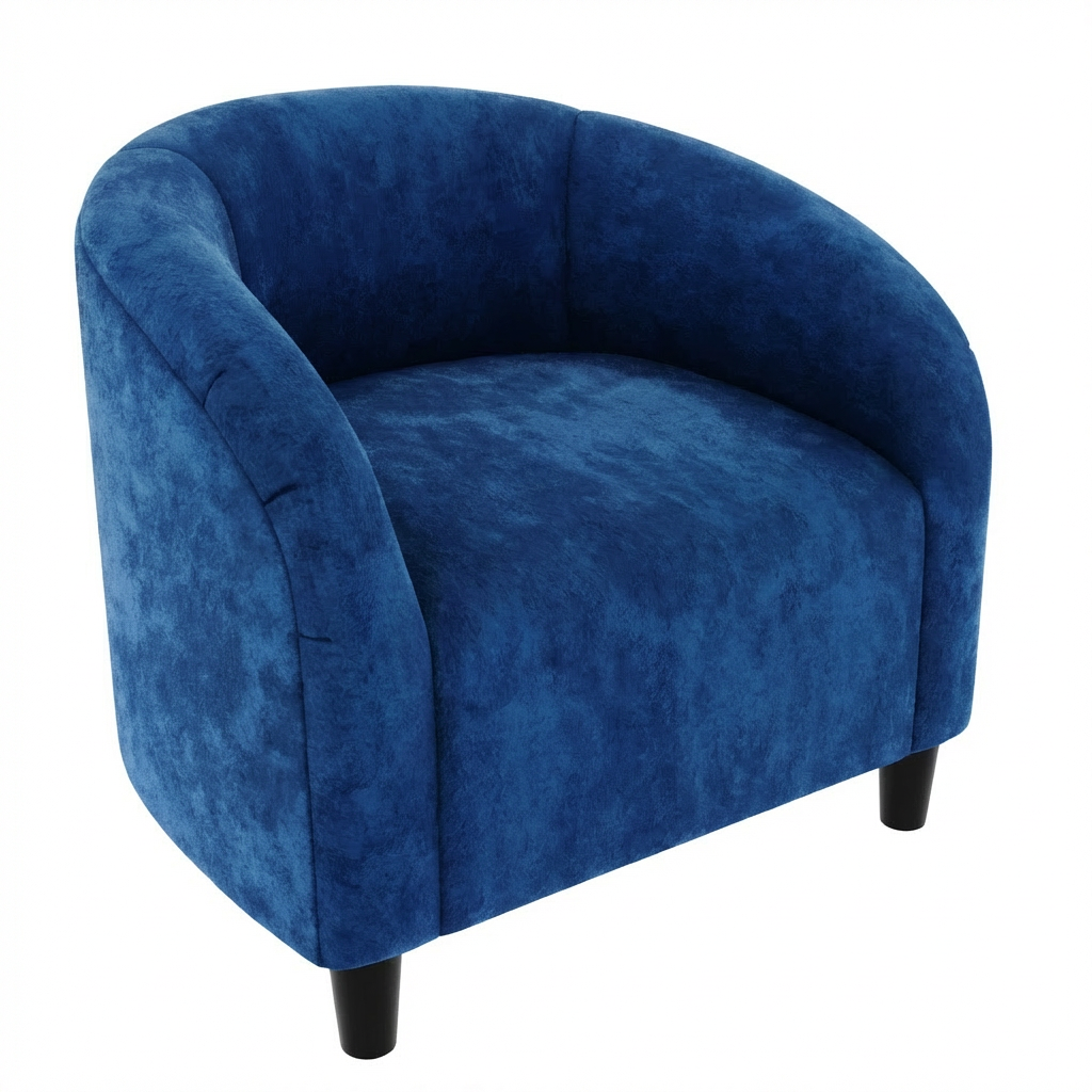 Garvee Accent Chair Armchair for Living Room Barrel Club Chair with Soft Padded Seat & Sturdy Legs for Bedroom Waiting Room Reception Chairs, Navy Blue