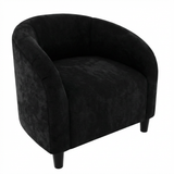 Garvee Accent Chair Club Chair Cozy Armrest Upholstered Velvet Barrel Chair with Solid Legs for Living Room Bedroom Study Waiting Room, Black - Velvet|Black