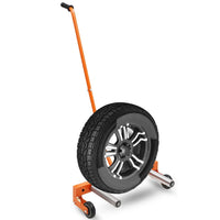 Garvee Tire Wheel Dolly, 330 LBS Adjustable Rolling Truck Tire Cart with 9.6in Rollers, 360° Rotation, Fits 6.5-24.5in Wide Tires for Workshop Garage, Orange