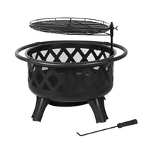 30 inch Wood Burning Fire Pit with Grill and Spark Screen - GARVEE