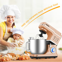 Garvee Stand Mixer, 7.5QT Capacity 10 speed Settings Electric Kitchen Mixer For Baking 660 W Food Mixer With Dough Hook, Beater And Splash Guard Champagne Gold