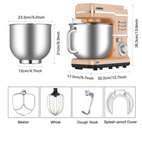 Garvee Stand Mixer, 7.5QT Capacity 10 speed Settings Electric Kitchen Mixer For Baking 660 W Food Mixer With Dough Hook, Beater And Splash Guard Champagne Gold