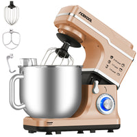 Garvee Stand Mixer, 7.5QT Capacity 10 speed Settings Electric Kitchen Mixer For Baking 660 W Food Mixer With Dough Hook, Beater And Splash Guard Champagne Gold