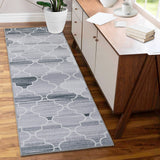 Garvee Modern Geometric Area Rug Non Slip Rug Low Pile Soft Rug Stain Resistant Accent Rug Non Shedding Indoor Carpet Floor Cover for Bedroom Living Room - Gray