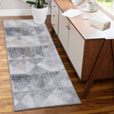 Garvee Modern Geometric Area Rug Non Slip Rug Low Pile Soft Rug Stain Resistant Accent Rug Non Shedding Indoor Carpet Floor Cover for Bedroom Living Room - Gray Yellow