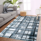 Garvee Modern Geometric Area Rug Non Slip Rug Low Pile Soft Rug Stain Resistant Accent Rug Non Shedding Indoor Carpet Floor Cover for Bedroom Living Room - Dark Gray