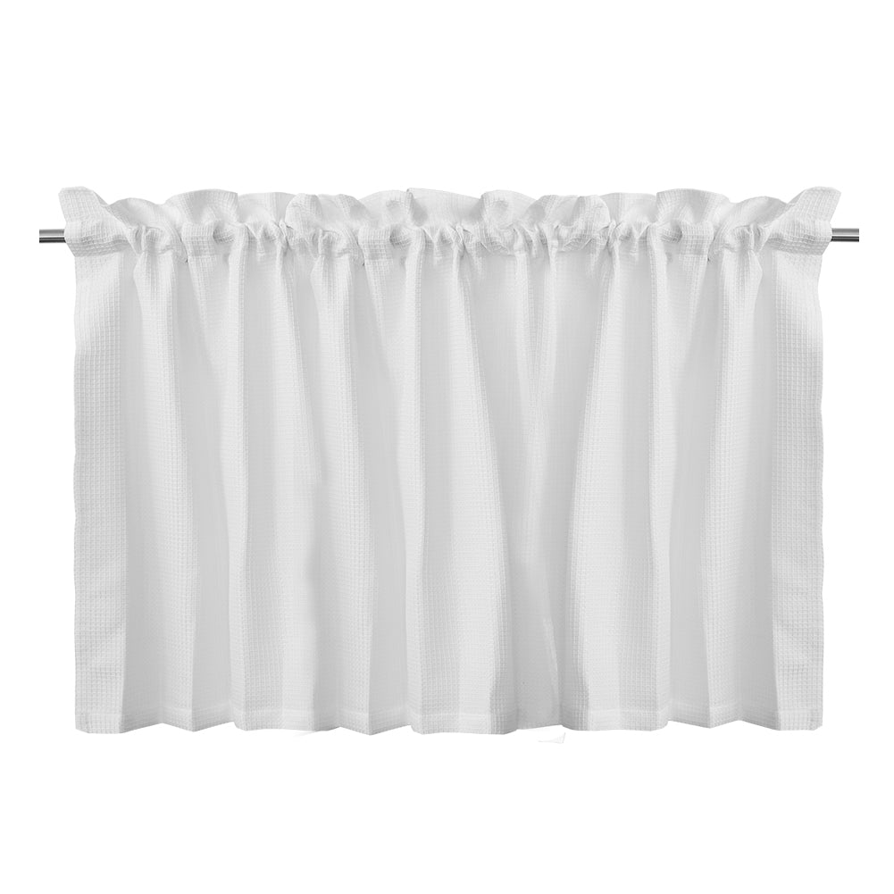 Garvee White Curtain Valances,Draperies Curtains for Cafe,Bathroom & Kitchen or Kids Bedroom Rod Pocket Short Window Curtains (1 Panels, 15 Inch Wide by 60 Inch Long)