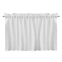 Garvee White Curtain Valances,Draperies Curtains for Cafe,Bathroom & Kitchen or Kids Bedroom Rod Pocket Short Window Curtains (1 Panels, 15 Inch Wide by 60 Inch Long)