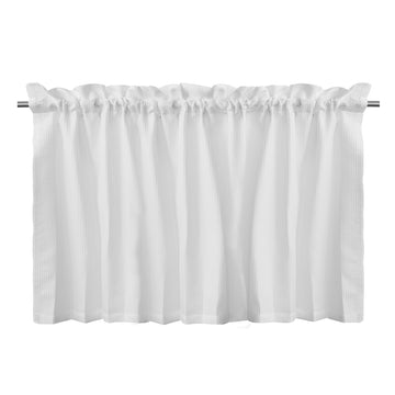Garvee White Curtain Valances,Draperies Curtains for Cafe,Bathroom & Kitchen or Kids Bedroom Rod Pocket Short Window Curtains (1 Panels, 15 Inch Wide by 60 Inch Long)