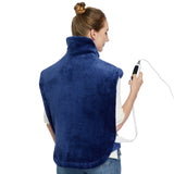 Garvee Heating Pad for Neck and Shoulders Back Pain Relief, Electric Weighted Heating Pads with Auto Shut Off Large, Full Body Back Heat Pad Fast Heating, 4 Temperature Settings (Navy Blue, 33"x22") - Blue