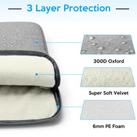 Garvee Durable 13-inch Laptop Sleeve - Compatible with MacBook, HP, Dell & More | Scratch-Proof, Waterproof, with Accessory Bag Grey