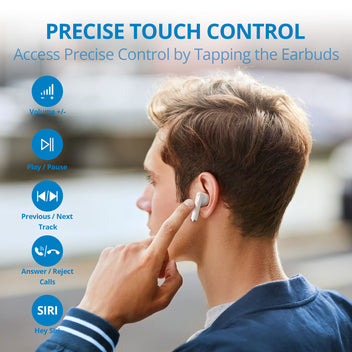 Garvee TWS HiFi Stereo Bluetooth 5.1 Earphones - Wireless, IPX5 Waterproof, Touch Control, Compatible with iPhone, Samsung, Huawei, Xiaomi