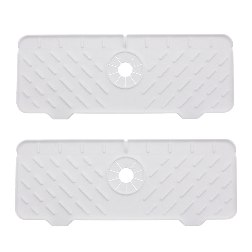 Garvee Silicone Faucet Mat, Draining Drying Pad Countertop Protector for Bathroom Kitchen Sinks, 2pcs