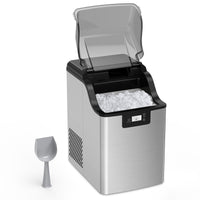 44Lbs Nugget Ice Maker for Home Office Bar, Stainless Steel - GARVEE