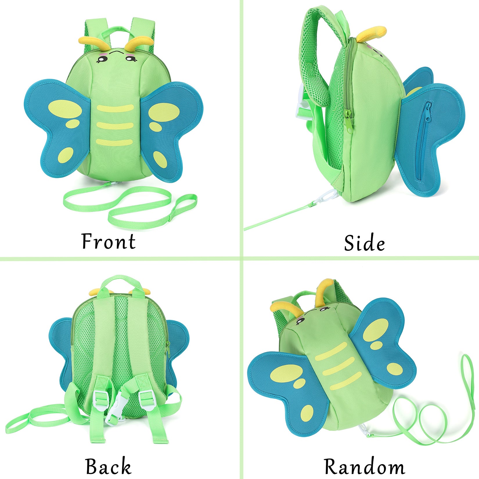 Garvee 300D 3D Butterfly Kids Backpack OneSize Green